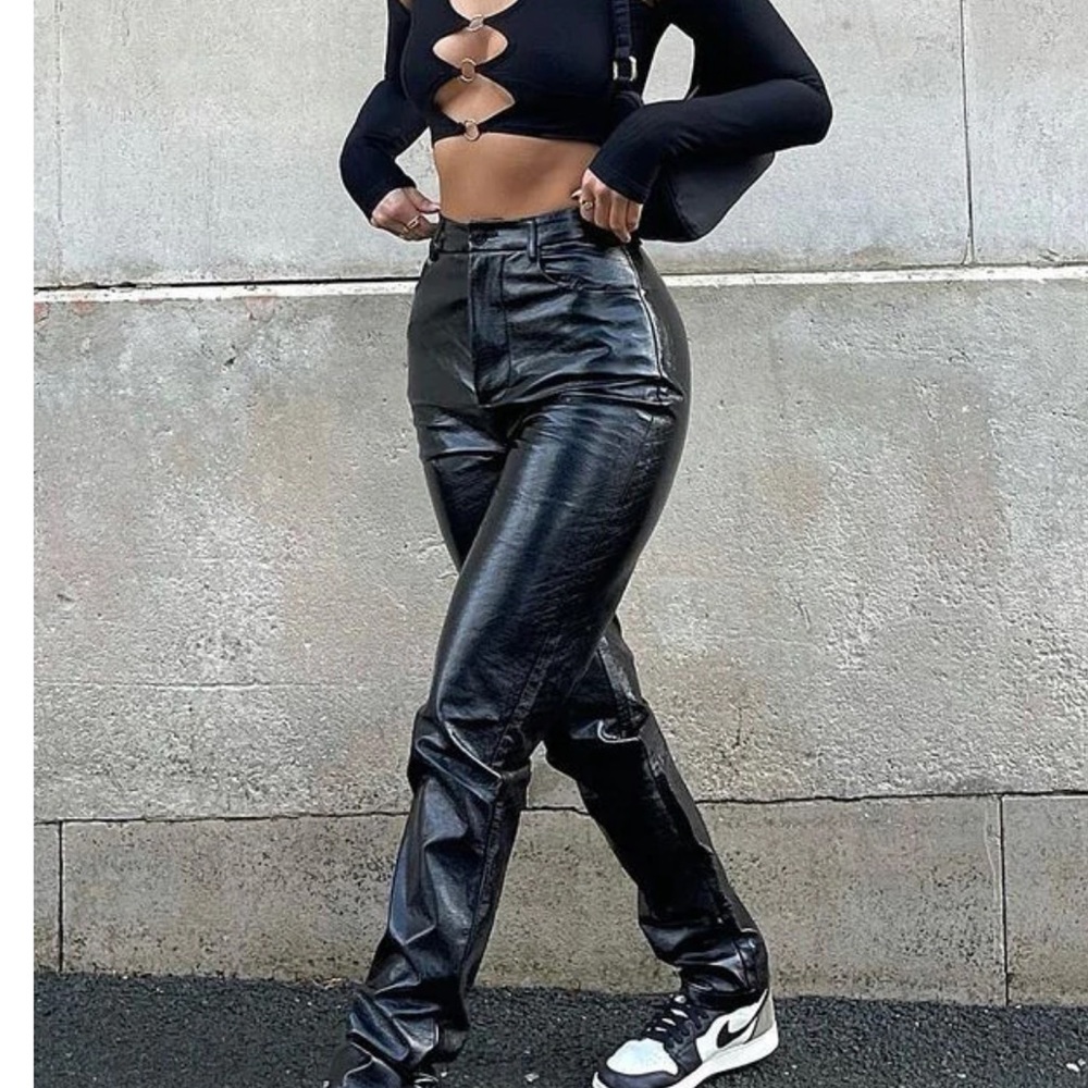 New Black leather pants from white fox boutique